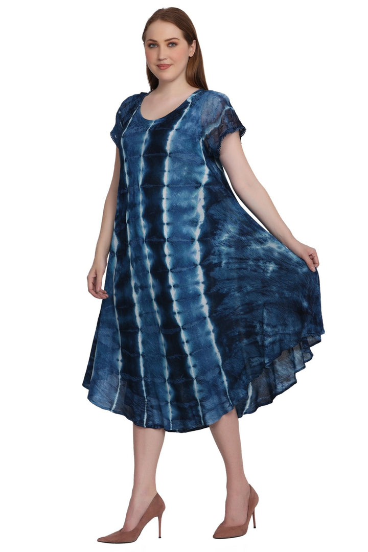 Cap Sleeve Tie Dye Dress 522185-SLV - Advance Apparels Inc