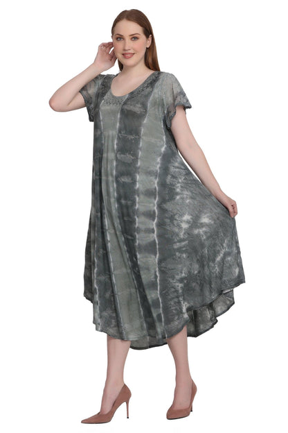 Cap Sleeve Tie Dye Dress 522185-SLV - Advance Apparels Inc