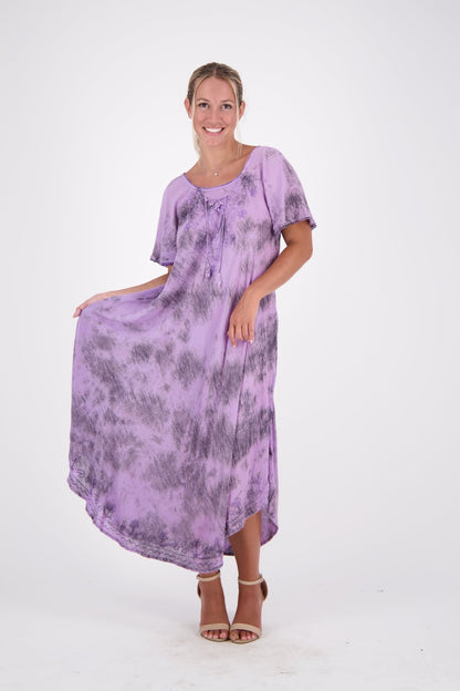 Cap Sleeve Tie Dye House Dress 522146SLV - Advance Apparels Inc