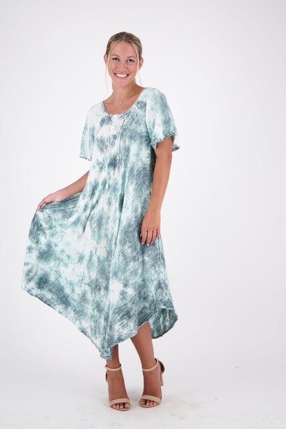 Cap Sleeve Tie Dye House Dress 522146SLV - Advance Apparels Inc