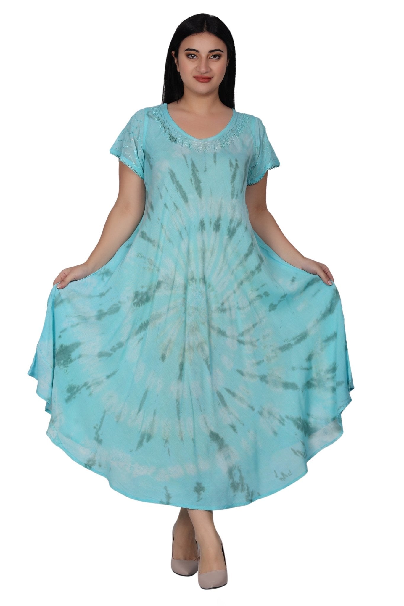 Cap Sleeve Tie Dye House Dress 522186SLV - Advance Apparels Inc