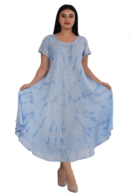 Cap Sleeve Tie Dye House Dress 522186SLV - Advance Apparels Inc