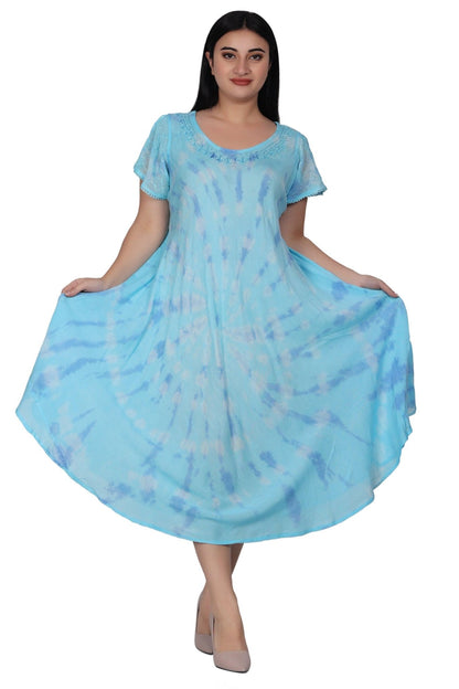 Cap Sleeve Tie Dye House Dress 522186SLV - Advance Apparels Inc