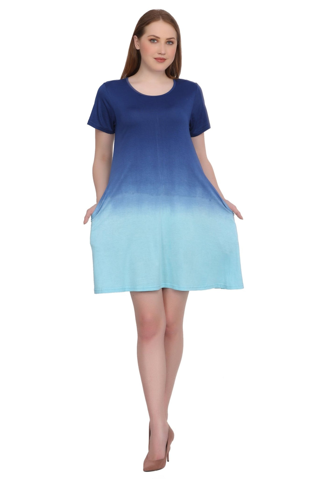 Cap Sleeve Tie Dye Ombre Dress 21460 - Advance Apparels Inc