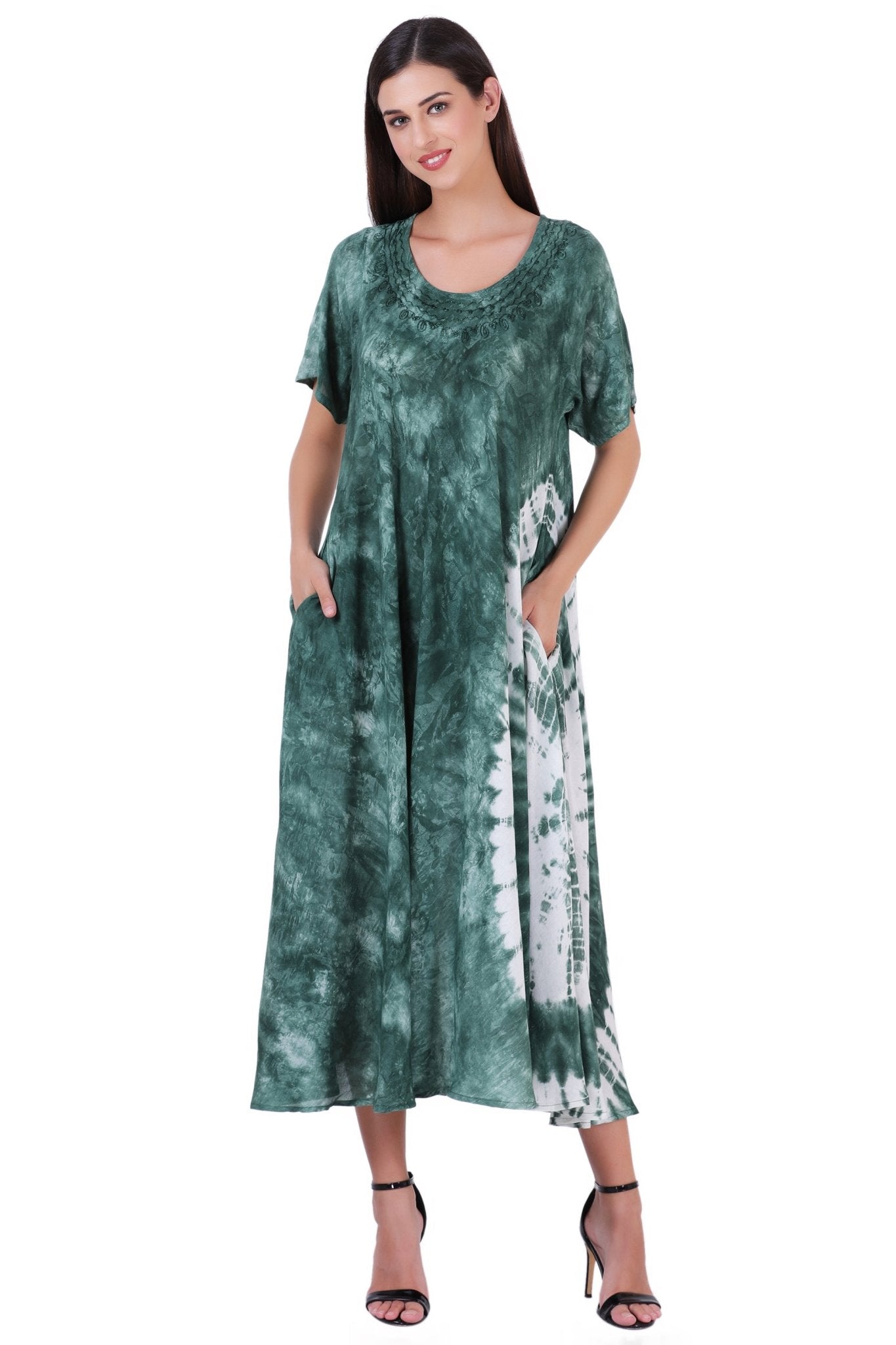 Capri Long Length Tie Dye Dress w/ Sleeves 522101 - Advance Apparels Inc