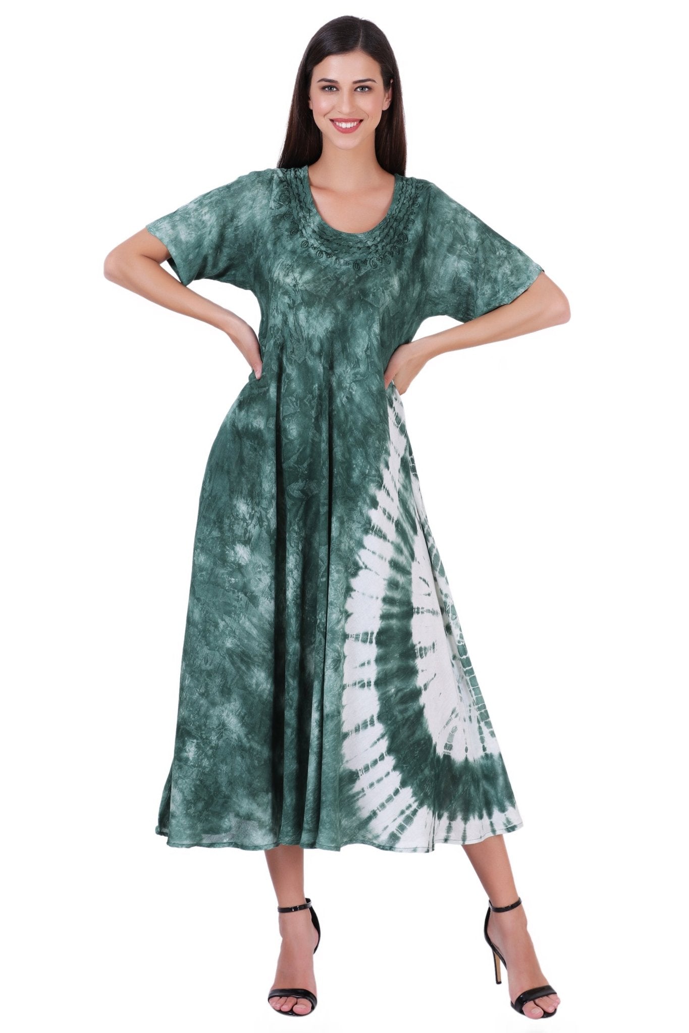 Capri Long Length Tie Dye Dress w/ Sleeves 522101 - Advance Apparels Inc