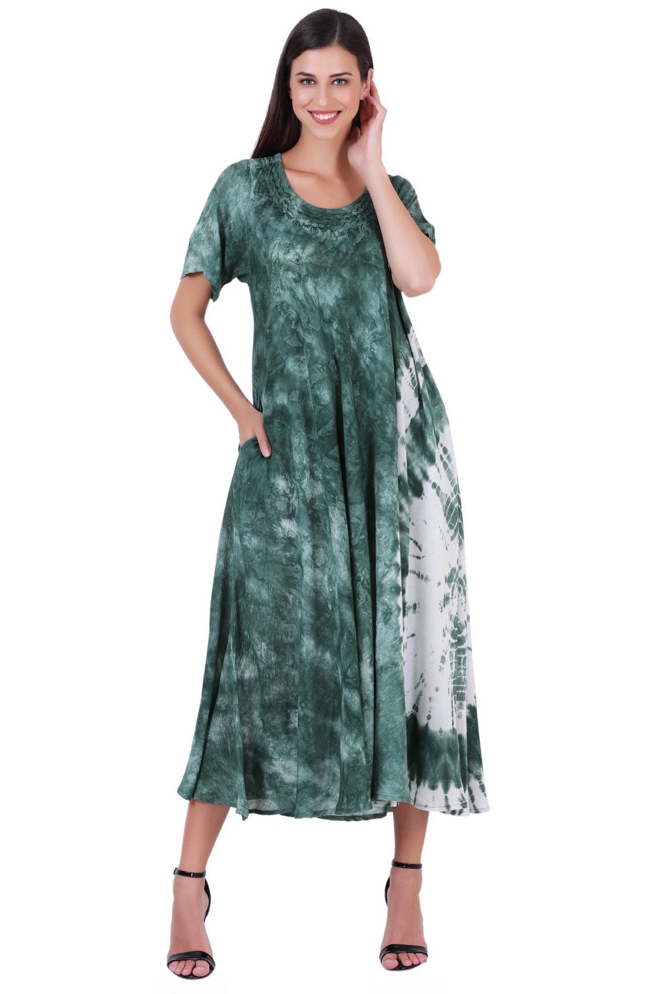 Capri Long Length Tie Dye Dress w/ Sleeves 522101 - Advance Apparels Inc