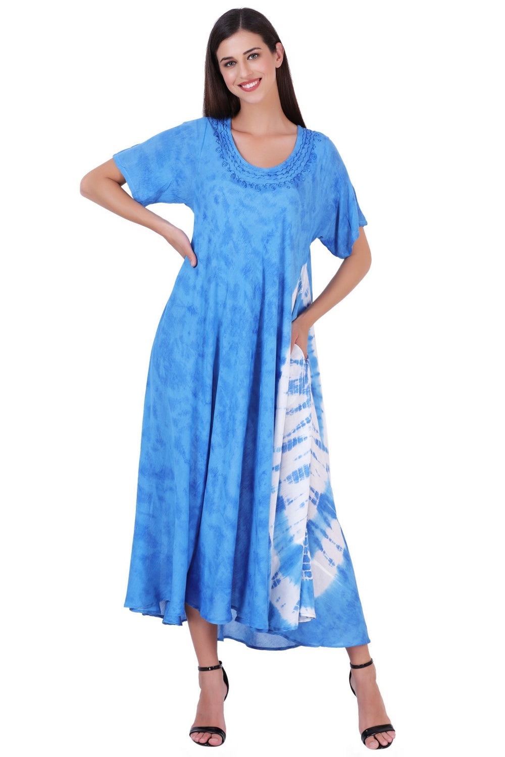 Capri Long Length Tie Dye Dress w/ Sleeves 522101 - Advance Apparels Inc