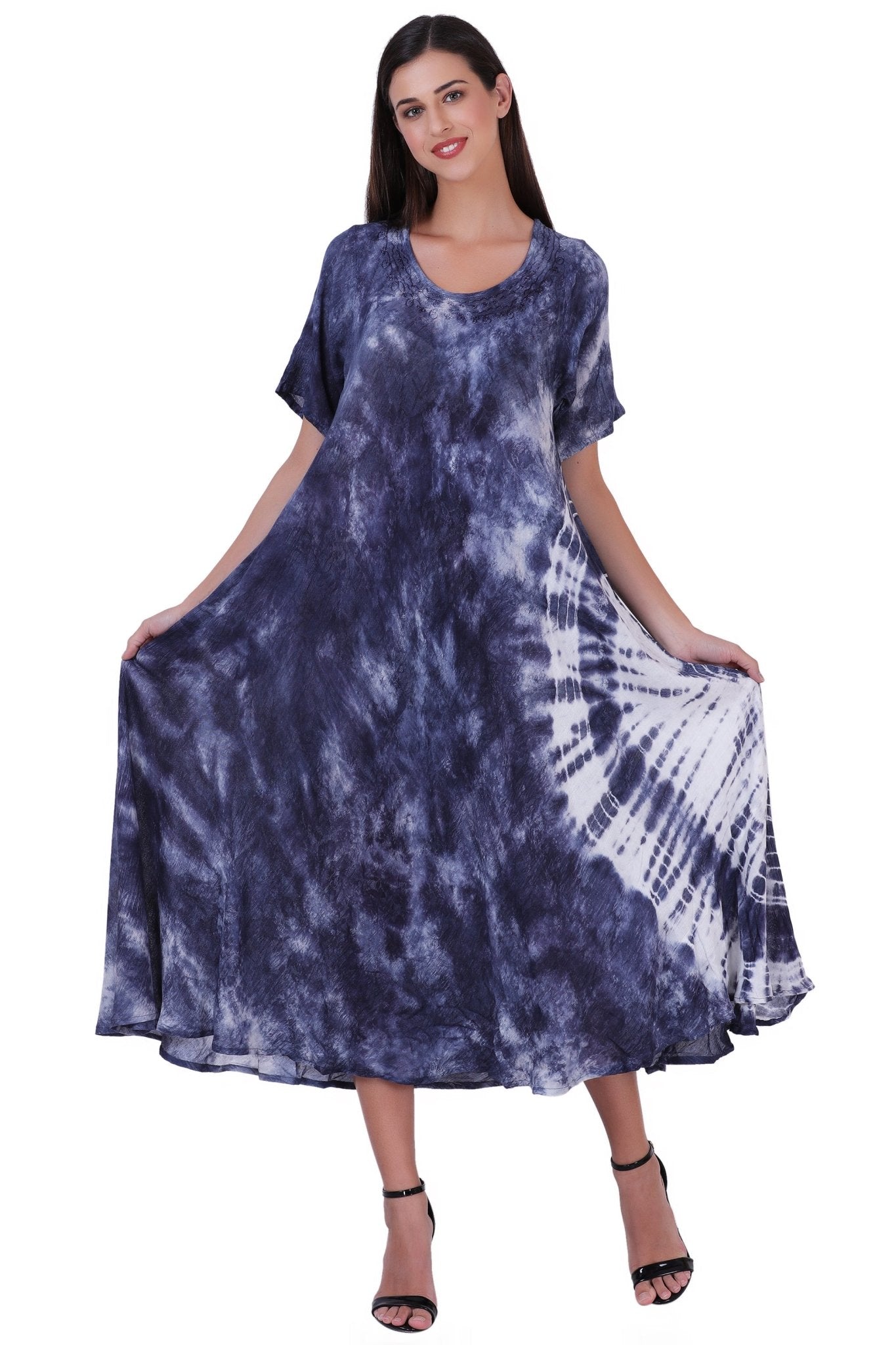 Capri Long Length Tie Dye Dress w/ Sleeves 522101 - Advance Apparels Inc