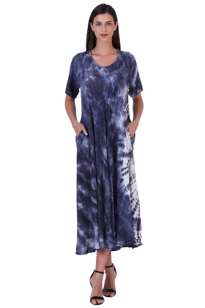 Capri Long Length Tie Dye Dress w/ Sleeves 522101 - Advance Apparels Inc