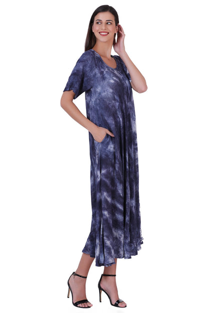 Capri Long Length Tie Dye Dress w/ Sleeves 522101 - Advance Apparels Inc