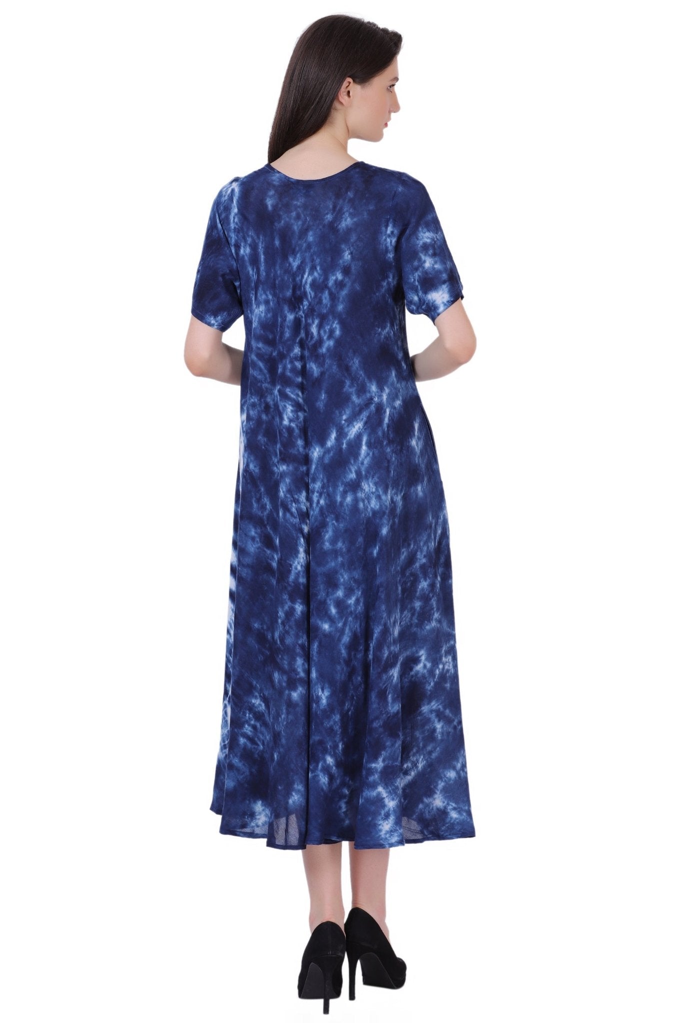 Capri Long Length Tie Dye Dress w/ Sleeves 522101 - Advance Apparels Inc