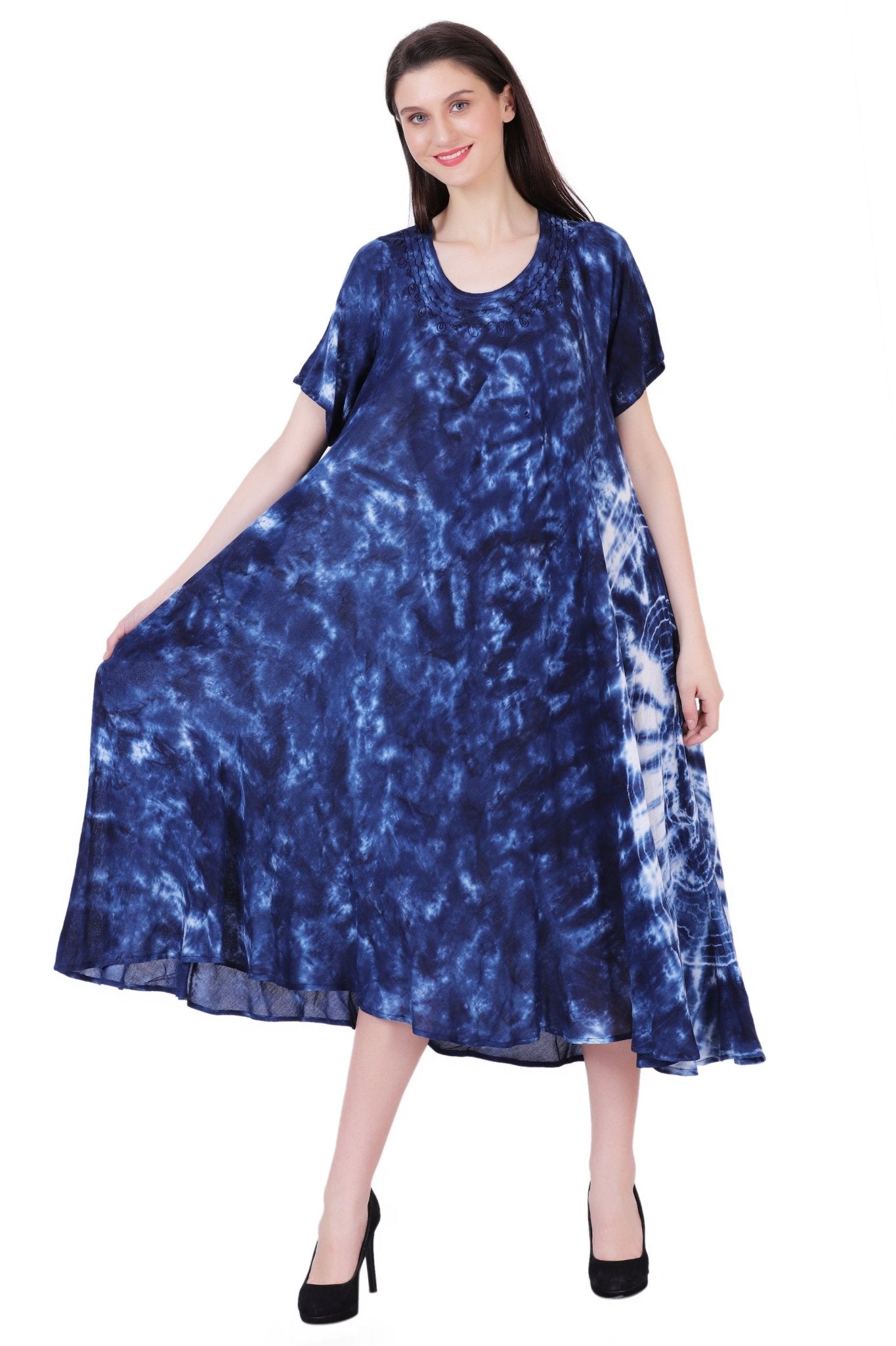 Capri Long Length Tie Dye Dress w/ Sleeves 522101 - Advance Apparels Inc