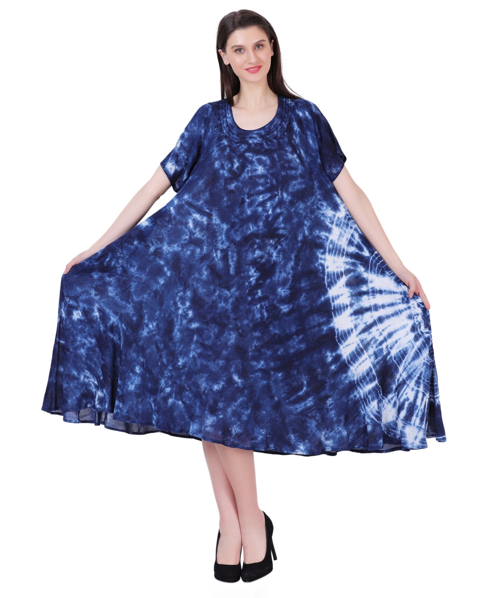 Capri Long Length Tie Dye Dress w/ Sleeves 522101 - Advance Apparels Inc