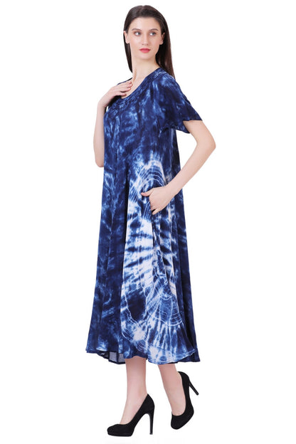 Capri Long Length Tie Dye Dress w/ Sleeves 522101 - Advance Apparels Inc