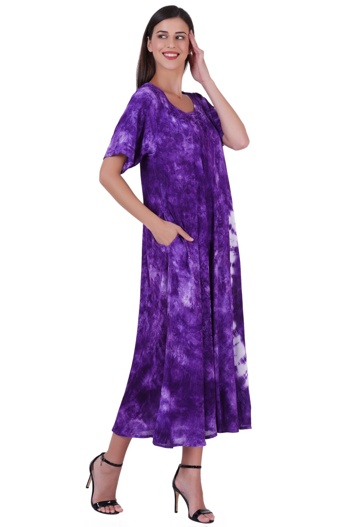 Capri Long Length Tie Dye Dress w/ Sleeves 522101 - Advance Apparels Inc