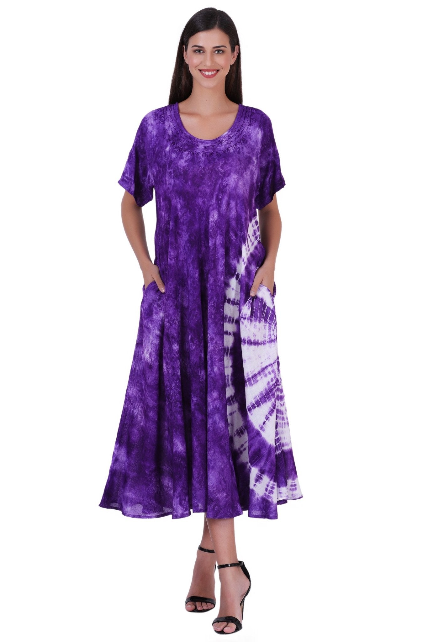 Capri Long Length Tie Dye Dress w/ Sleeves 522101 - Advance Apparels Inc