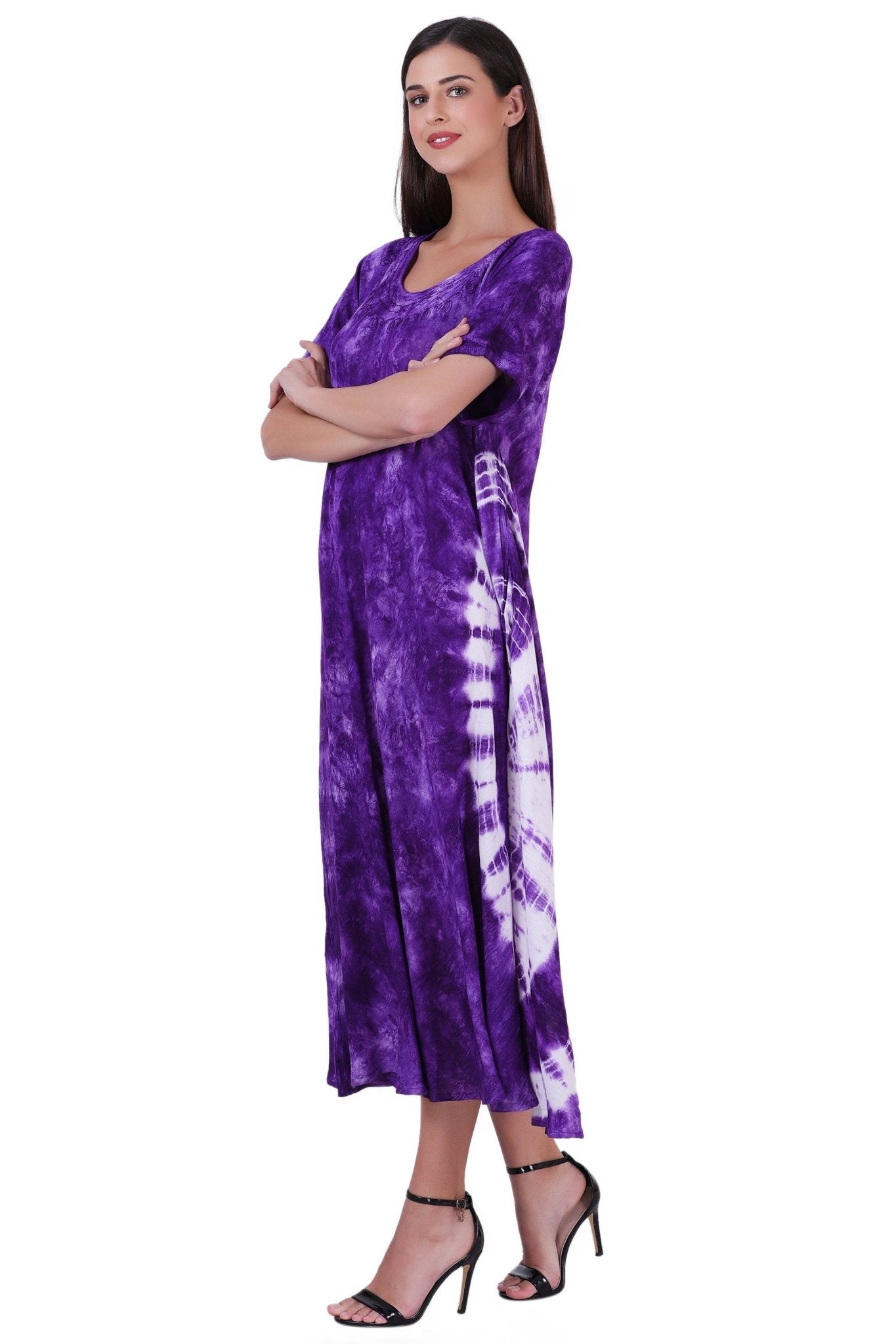 Capri Long Length Tie Dye Dress w/ Sleeves 522101 - Advance Apparels Inc