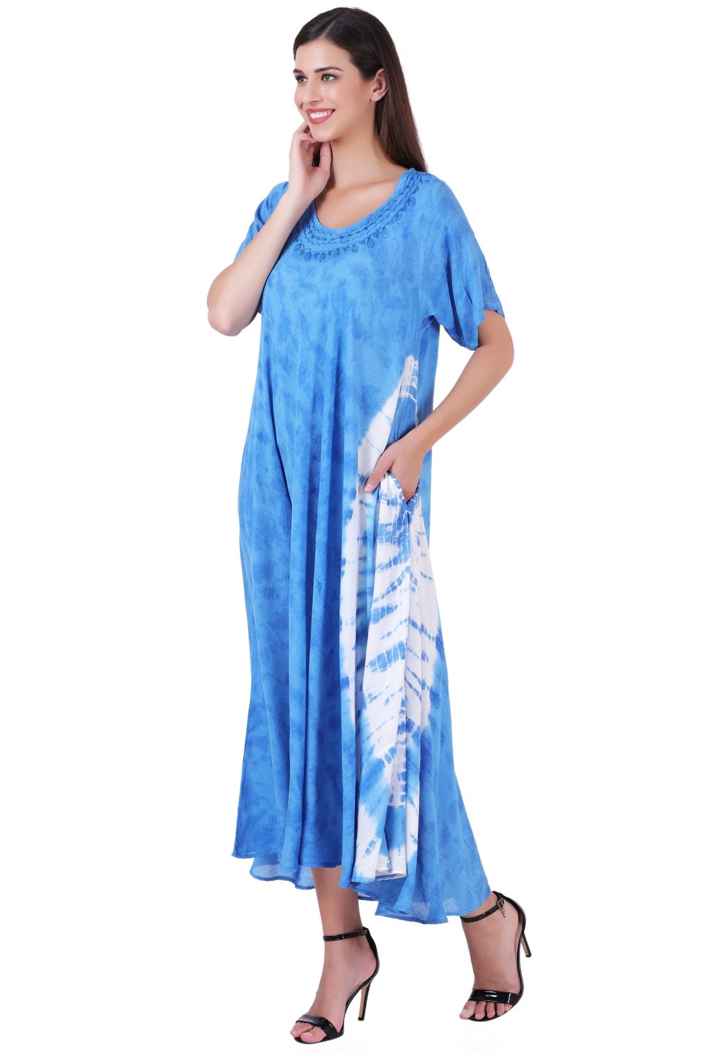 Capri Long Length Tie Dye Dress w/ Sleeves 522101 - Advance Apparels Inc