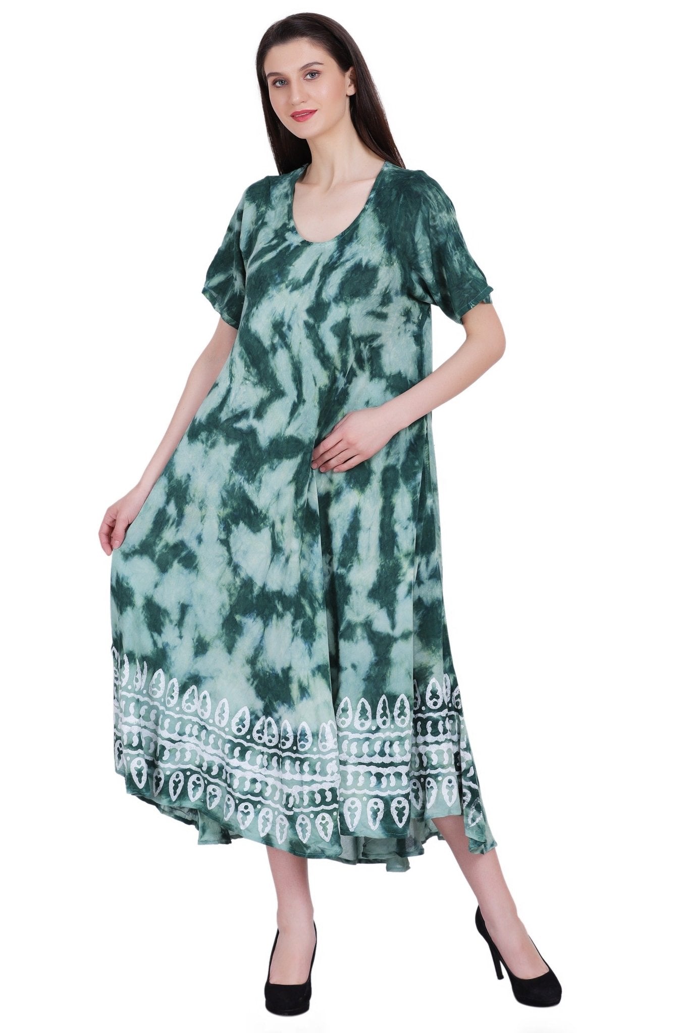 Capri Long Length Tie Dye Dress w/ Sleeves 522102 - Advance Apparels Inc