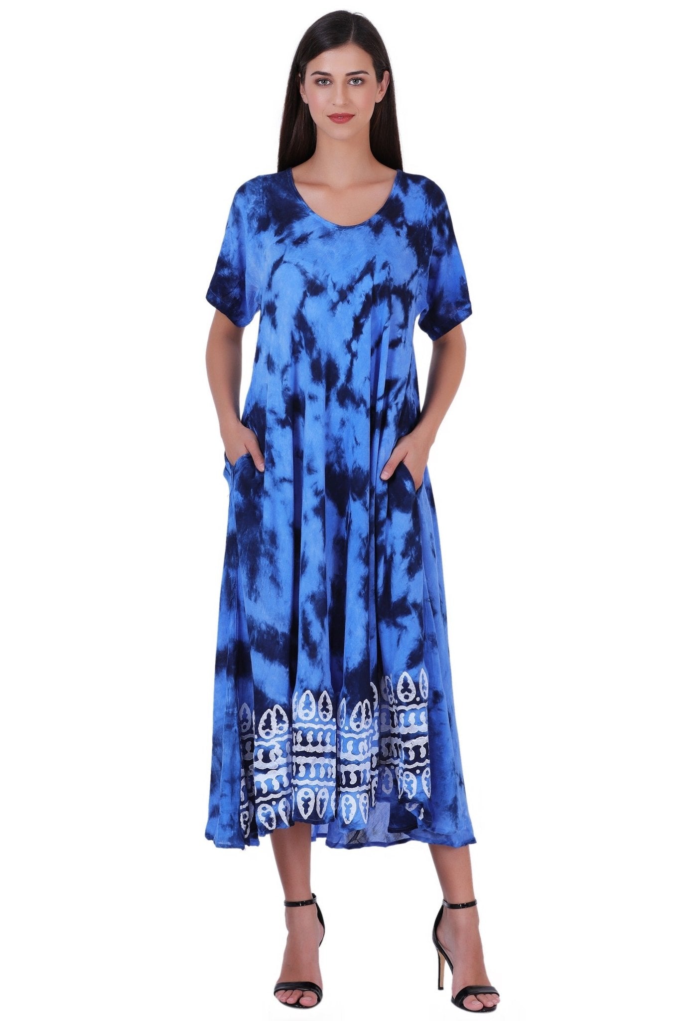 Capri Long Length Tie Dye Dress w/ Sleeves 522102 - Advance Apparels Inc