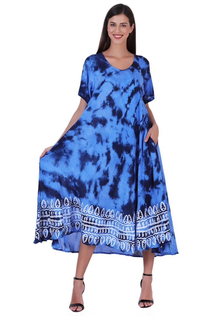 Capri Long Length Tie Dye Dress w/ Sleeves 522102 - Advance Apparels Inc