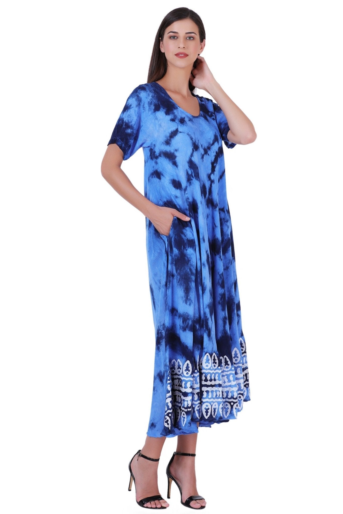 Capri Long Length Tie Dye Dress w/ Sleeves 522102 - Advance Apparels Inc