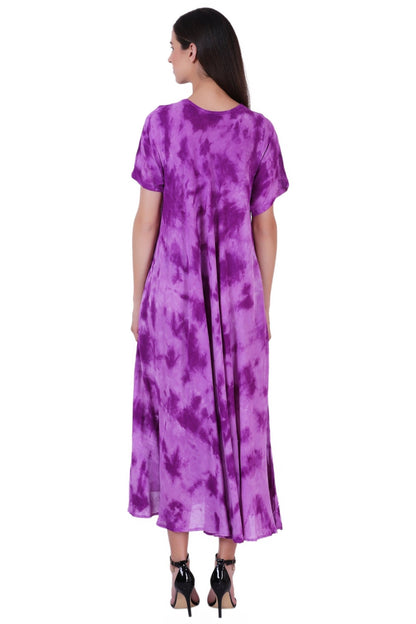 Capri Long Length Tie Dye Dress w/ Sleeves 522102 - Advance Apparels Inc