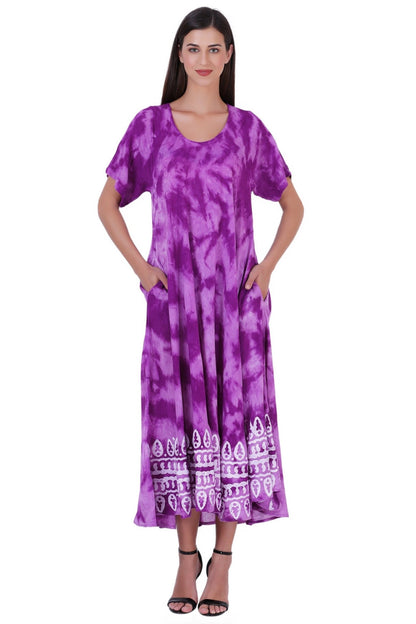 Capri Long Length Tie Dye Dress w/ Sleeves 522102 - Advance Apparels Inc