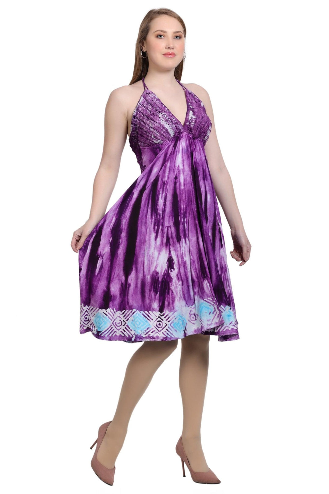 Crochet Top Tie Dye Dress CD-21562 - Advance Apparels Inc