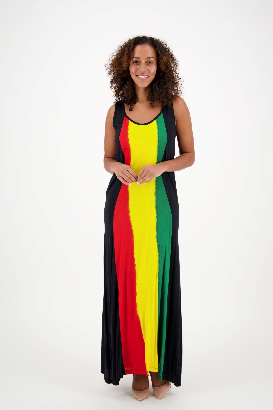 Cutout Back Rasta Maxi Dress R-483 - Advance Apparels Inc