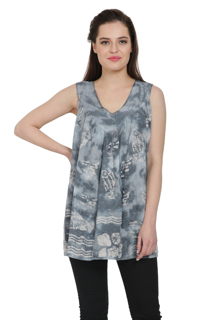 Deep Sea Fish Print Tank Top TV201 - Advance Apparels Inc