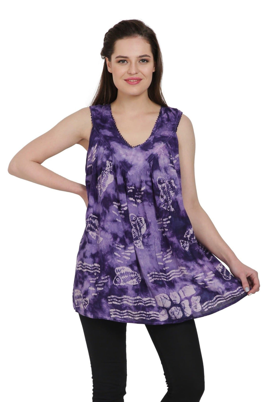 Deep Sea Fish Print Tank Top TV201 - Advance Apparels Inc