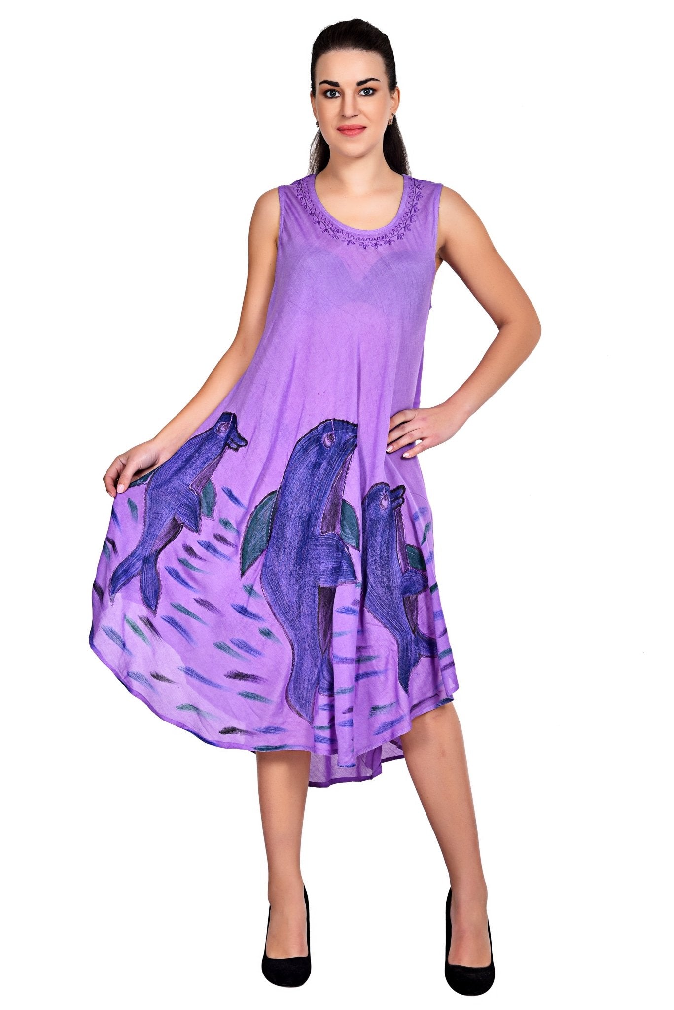 Dolphin Print Resort Dress 20304 - Advance Apparels Inc