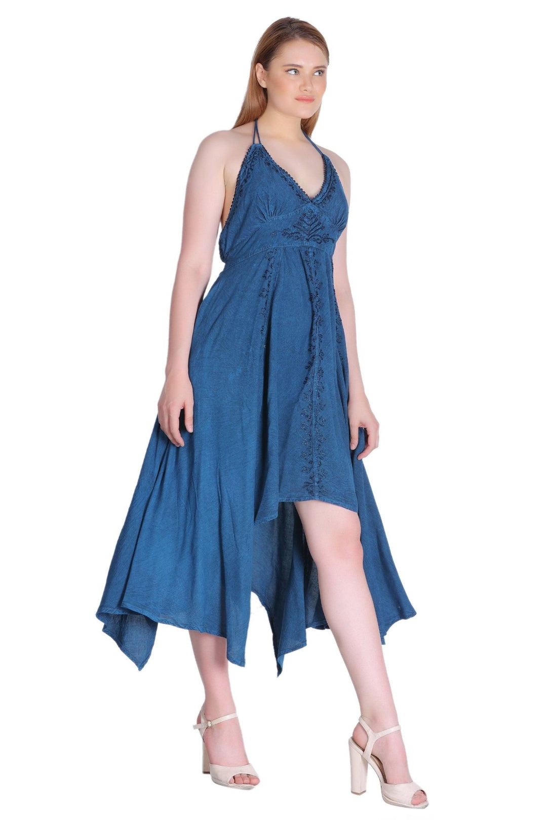 Elastic Back Acid Wash Dress (S/M-1X/2X) 4 Colors ADL-30332 - Advance Apparels Inc