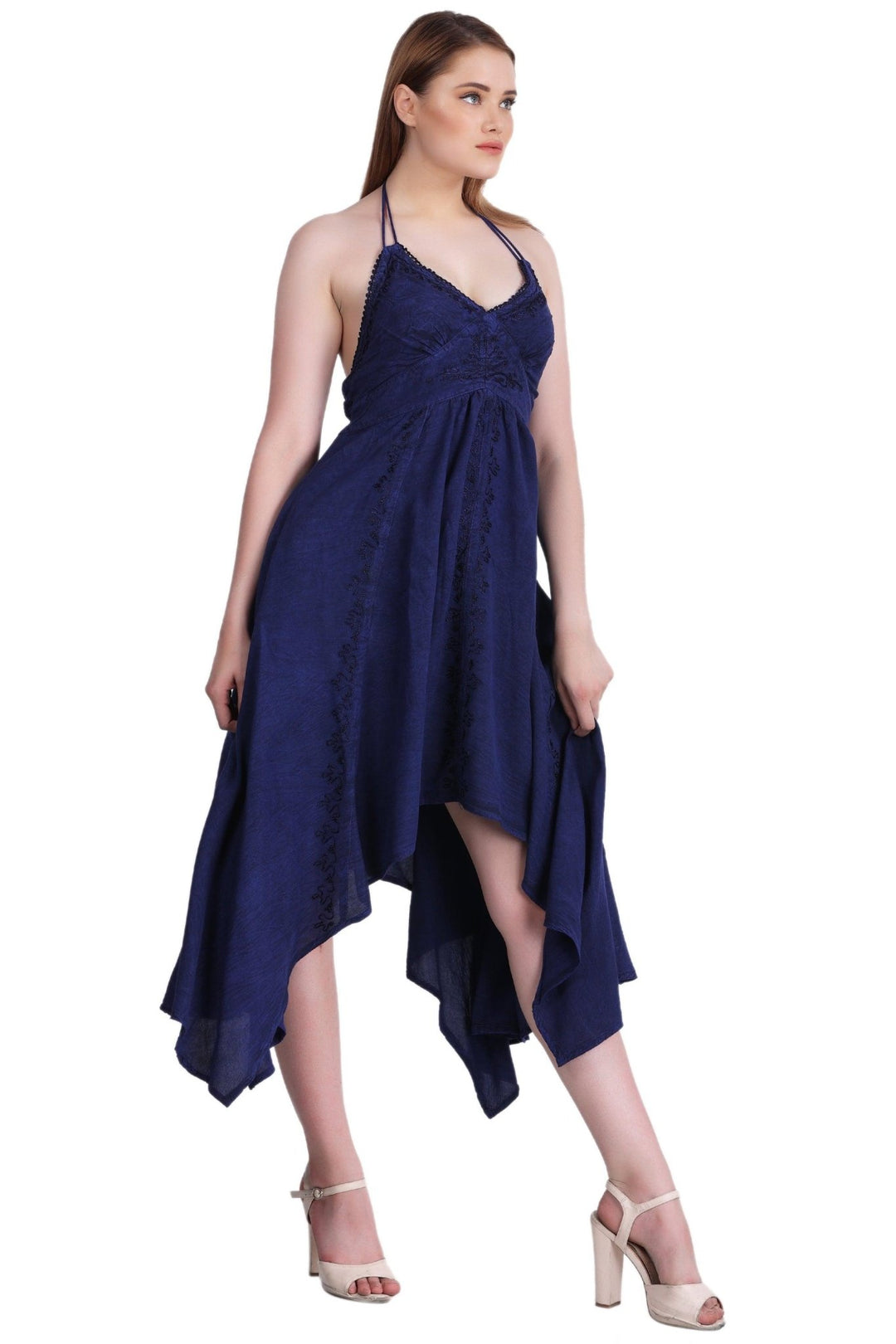 Elastic Back Acid Wash Dress (S/M-1X/2X) 4 Colors ADL-30332 - Advance Apparels Inc