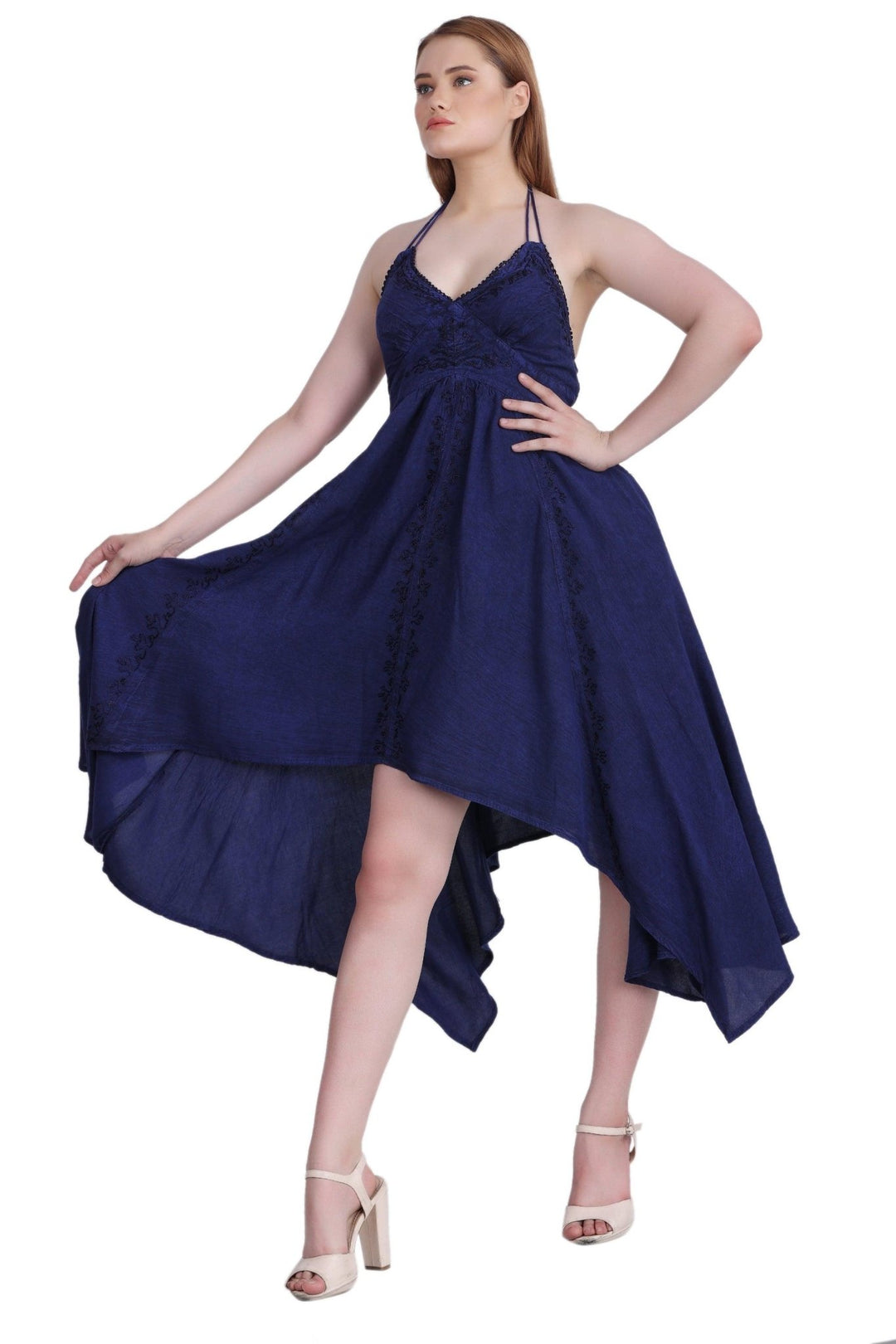 Elastic Back Acid Wash Dress (S/M-1X/2X) 4 Colors ADL-30332 - Advance Apparels Inc