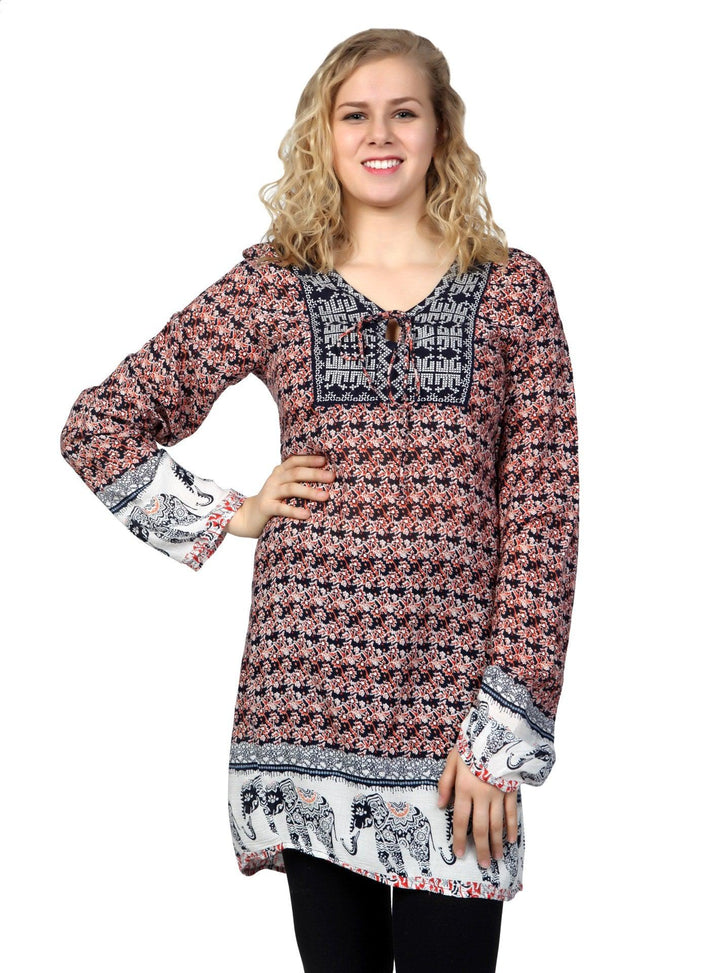 Elephant Border Print Tunic 20170 - Advance Apparels Inc