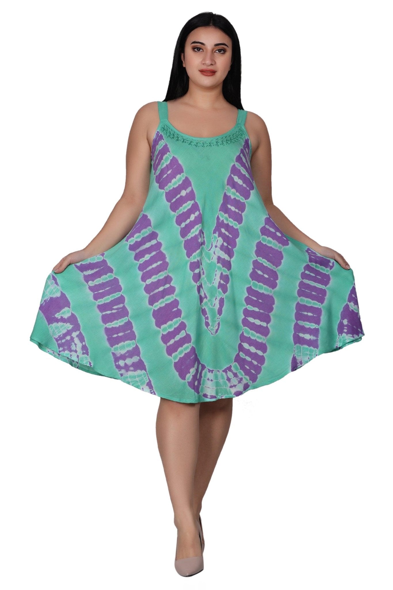 Embroidered Tie Dye Dress 362200STP - Advance Apparels Inc