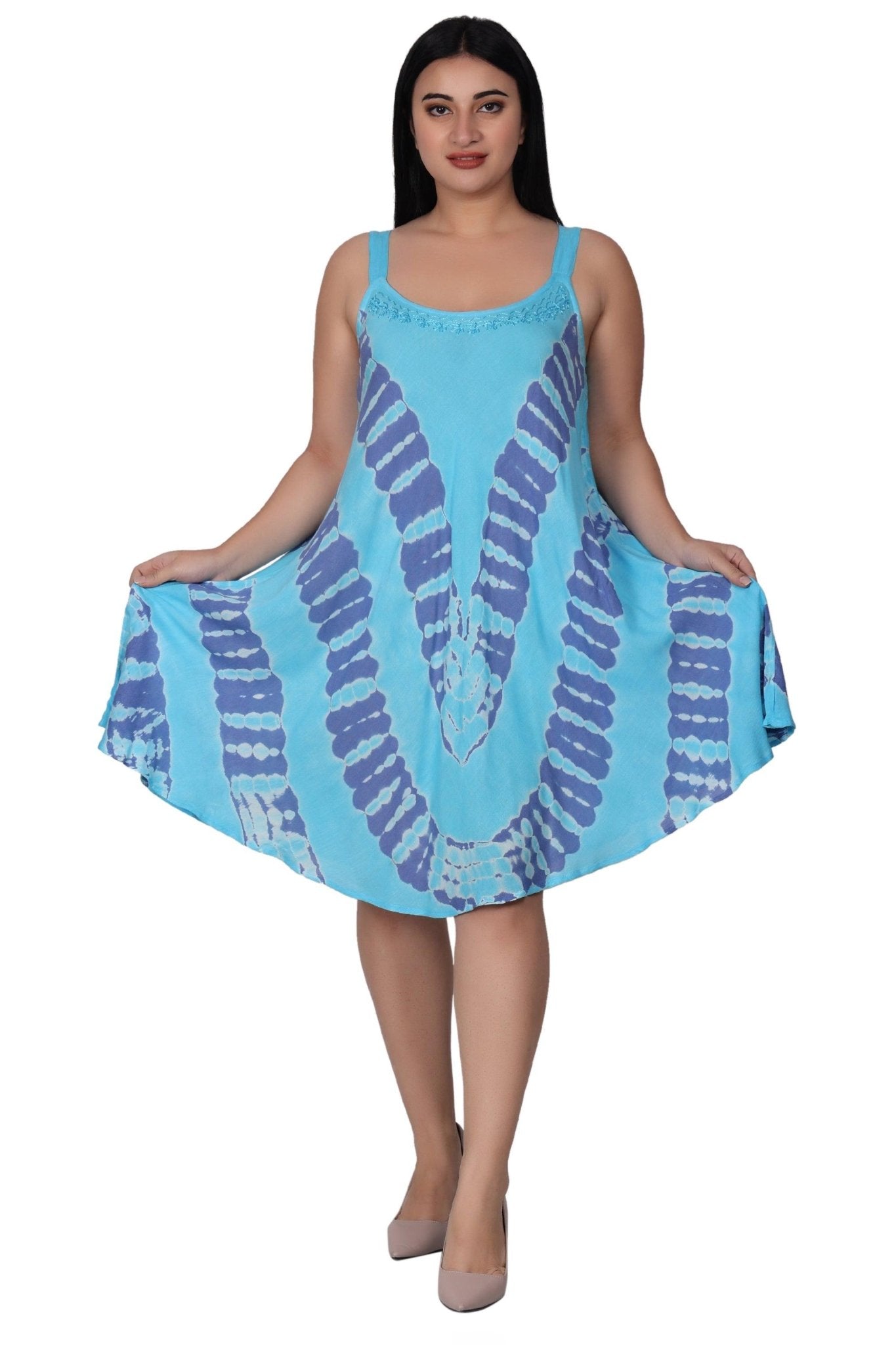 Embroidered Tie Dye Dress 362200STP - Advance Apparels Inc