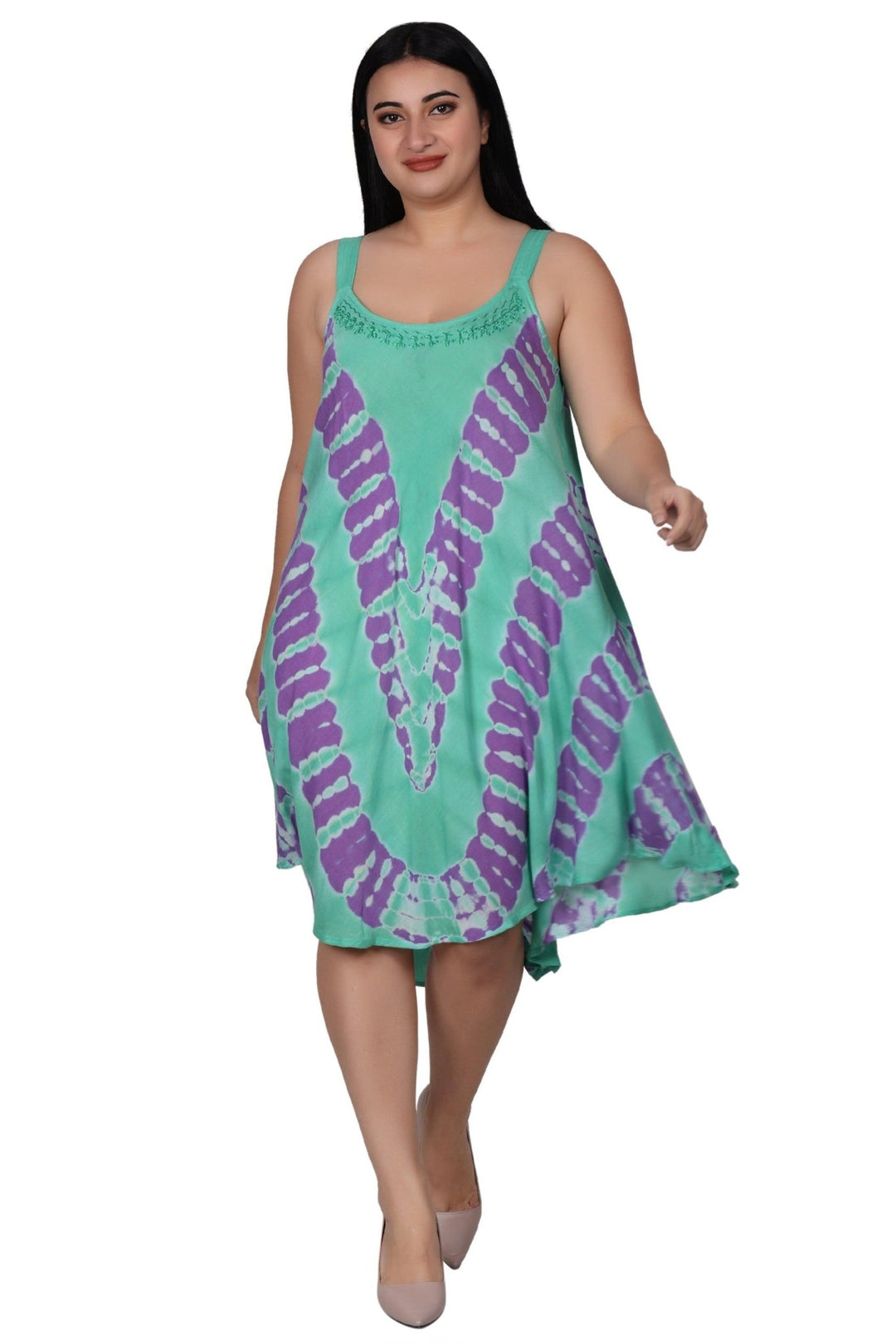 Embroidered Tie Dye Dress 362200STP - Advance Apparels Inc