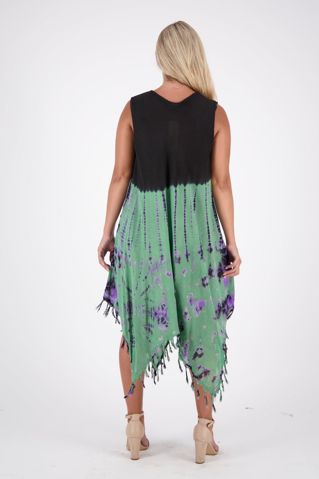 Fairytale Bottom Tie Dye Dress w/ Fringes 19260 - Advance Apparels Inc