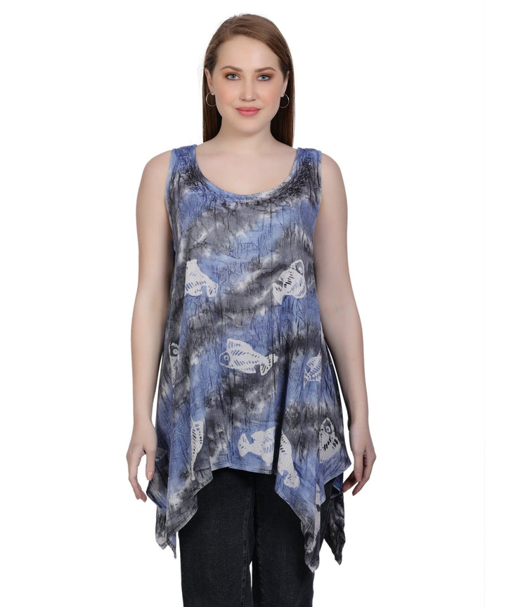 Fish Block Print Tank Top T-3206 - Advance Apparels Inc