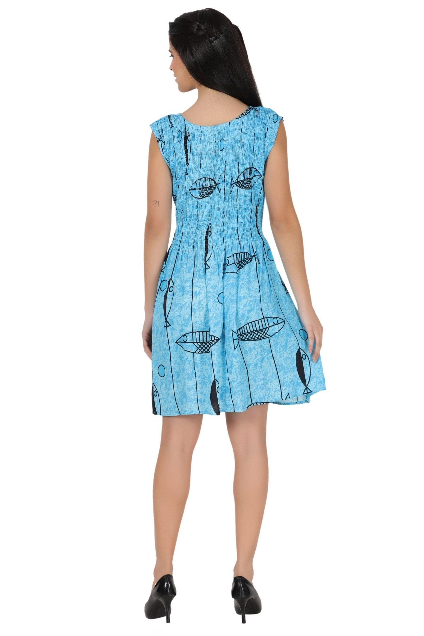 Fish Print Tube Dress 362212 - Advance Apparels Inc