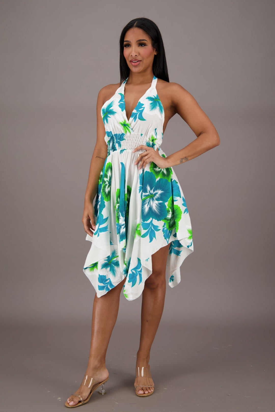 Floral Halter Top Dress TH-2032 - Advance Apparels Inc