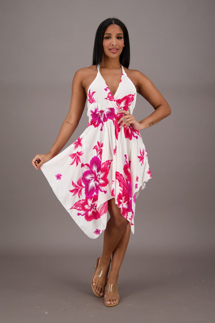 Floral Halter Top Dress TH-2032 - Advance Apparels Inc