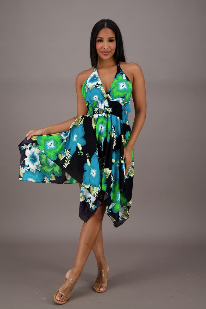 Floral Halter Top Dress TH-2032 - Advance Apparels Inc