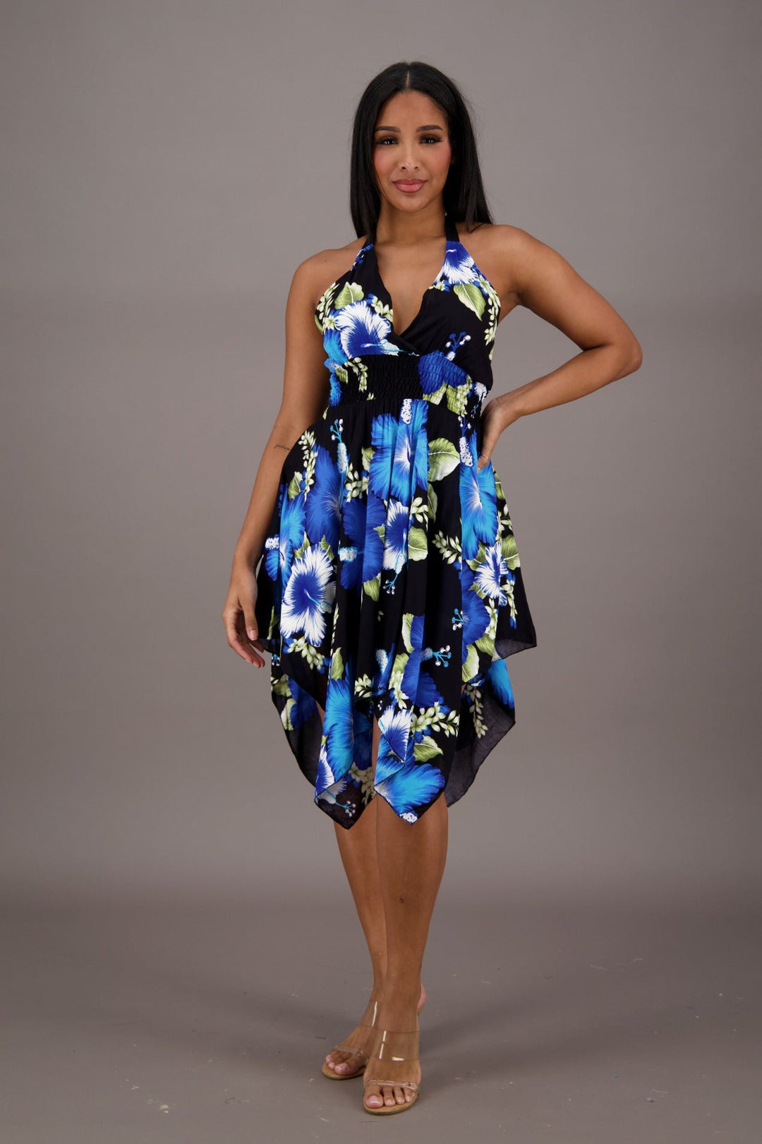 Floral Halter Top Dress TH-2032 - Advance Apparels Inc