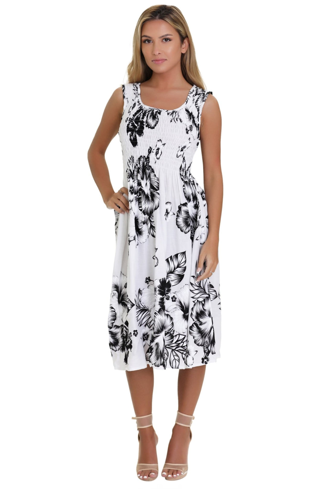 Floral Print Bali Inspired House Dress TH2094 - Advance Apparels Inc