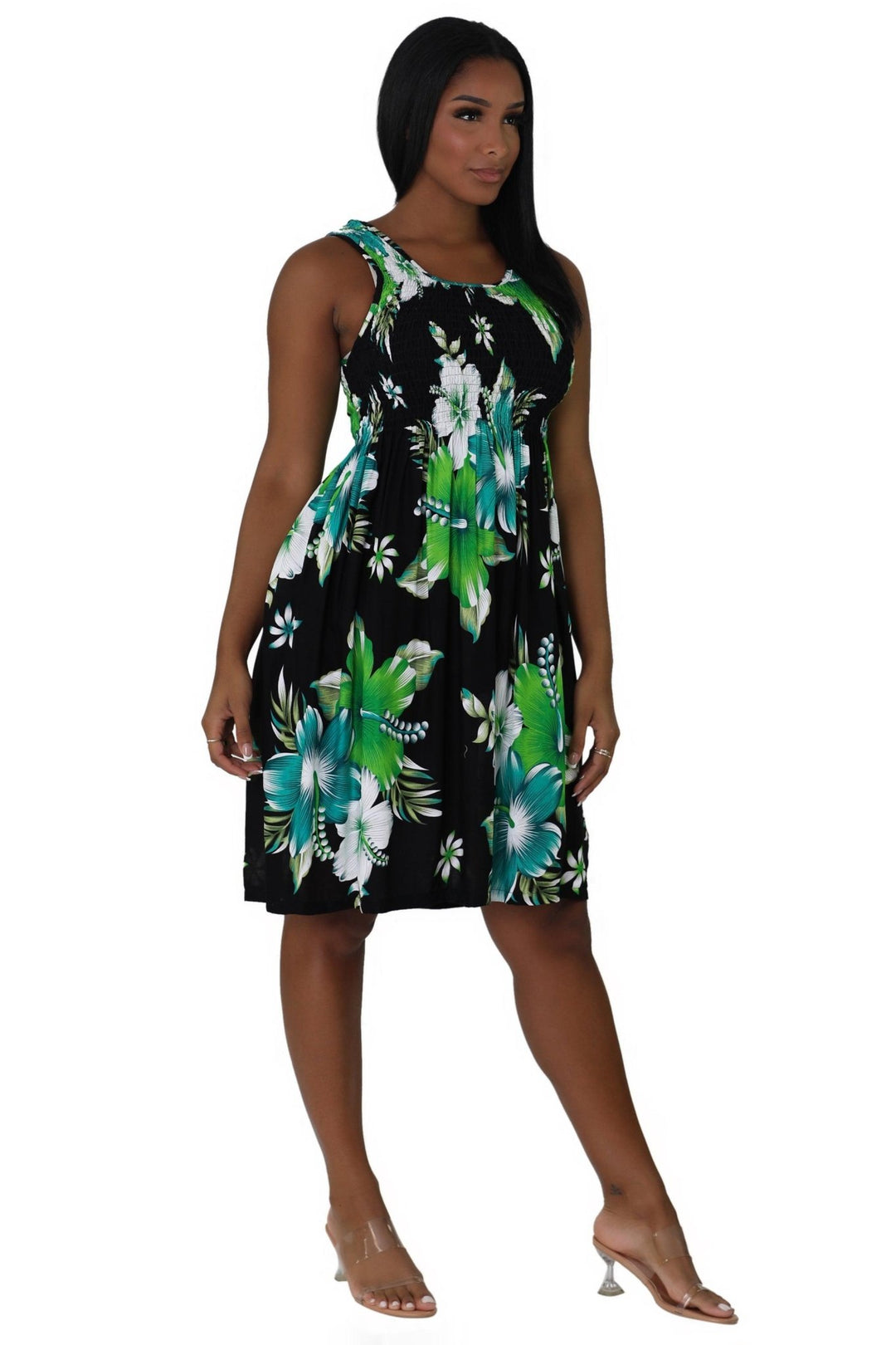 Floral Print Bali Inspired House Dress TH2094 - Advance Apparels Inc